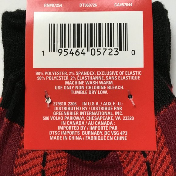 *3/$15* Mens Red Plaid Socks - Picture 3 of 4